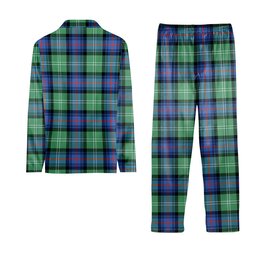 ScotsTee Shop Scottish Sutherland Old Ancient SC Crest Tartan Pajama Satin Velvet Flannel Pajama Set