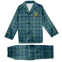 ScotsTee Shop Scottish Thompson Ancient Crest Tartan Pajama Satin Velvet Flannel Pajama Set