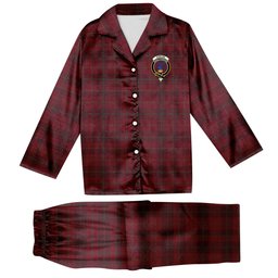 ScotsTee Shop Scottish Stirling of Keir Crest Tartan Pajama Satin Velvet Flannel Pajama Set