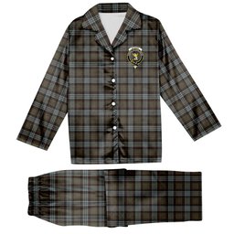 ScotsTee Shop Scottish Stewart Old Weathered Crest Tartan Pajama Satin Velvet Flannel Pajama Set