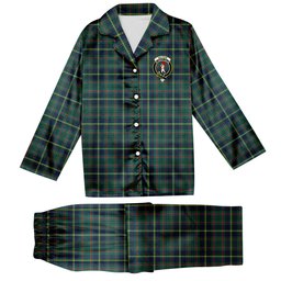 ScotsTee Shop Scottish Tailyour Modern Crest Tartan Pajama Satin Velvet Flannel Pajama Set