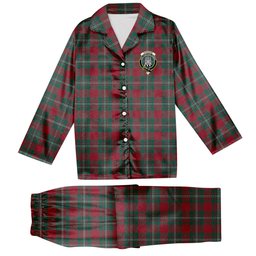 ScotsTee Shop Scottish Strange Modern Crest Tartan Pajama Satin Velvet Flannel Pajama Set