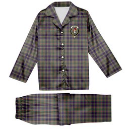 ScotsTee Shop Scottish Tailyour Weathered Crest Tartan Pajama Satin Velvet Flannel Pajama Set