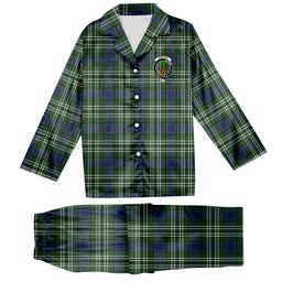 ScotsTee Shop Scottish Swinton Crest Tartan Pajama Satin Velvet Flannel Pajama Set