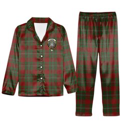 ScotsTee Shop Scottish Strang Crest Tartan Pajama Satin Velvet Flannel Pajama Set
