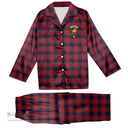 ScotsTee Shop Scottish Thompson Bonner Crest Tartan Pajama Satin Velvet Flannel Pajama Set