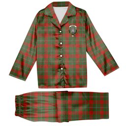 ScotsTee Shop Scottish Strang Ancient Crest Tartan Pajama Satin Velvet Flannel Pajama Set