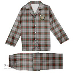 ScotsTee Shop Scottish Stewart Royal VS Crest Tartan Pajama Satin Velvet Flannel Pajama Set