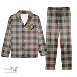ScotsTee Shop Scottish Stewart Royal VS Crest Tartan Pajama Satin Velvet Flannel Pajama Set