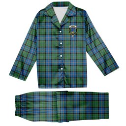 ScotsTee Shop Scottish Stirling Ancient Crest Tartan Pajama Satin Velvet Flannel Pajama Set