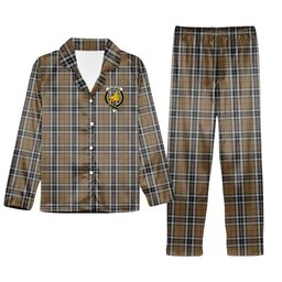 ScotsTee Shop Scottish Thompson Camel Crest Tartan Pajama Satin Velvet Flannel Pajama Set