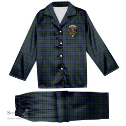ScotsTee Shop Scottish Sutherland 42nd Crest Tartan Pajama Satin Velvet Flannel Pajama Set