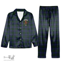 ScotsTee Shop Scottish Sutherland 42nd Crest Tartan Pajama Satin Velvet Flannel Pajama Set