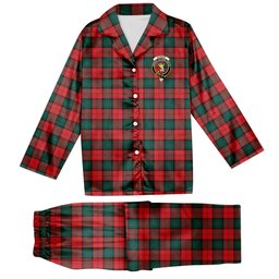 ScotsTee Shop Scottish Stewart of Atholl Modern Crest Tartan Pajama Satin Velvet Flannel Pajama Set