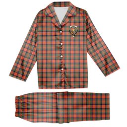 ScotsTee Shop Scottish Stewart Royal Ancient Crest Tartan Pajama Satin Velvet Flannel Pajama Set