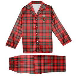 ScotsTee Shop Scottish Stuart of Bute SC Crest Tartan Pajama Satin Velvet Flannel Pajama Set
