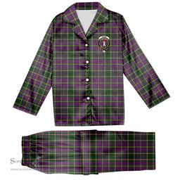 ScotsTee Shop Scottish Taylor Crest Tartan Pajama Satin Velvet Flannel Pajama Set