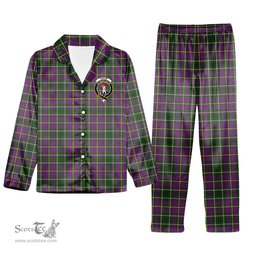 ScotsTee Shop Scottish Taylor Crest Tartan Pajama Satin Velvet Flannel Pajama Set