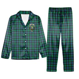 ScotsTee Shop Scottish Stewart Old Ancient Crest Tartan Pajama Satin Velvet Flannel Pajama Set