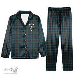 ScotsTee Shop Scottish Tennant Yules Modern Crest Tartan Pajama Satin Velvet Flannel Pajama Set