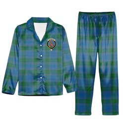ScotsTee Shop Scottish Sutherland Hunting Ancient Crest Tartan Pajama Satin Velvet Flannel Pajama Set