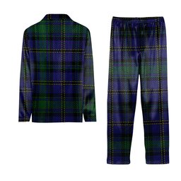 ScotsTee Shop Scottish Weir Modern Crest Tartan Pajama Satin Velvet Flannel Pajama Set