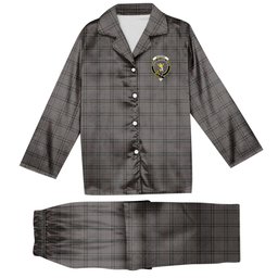 ScotsTee Shop Scottish Stewart Grey Crest Tartan Pajama Satin Velvet Flannel Pajama Set