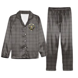 ScotsTee Shop Scottish Stewart Grey Crest Tartan Pajama Satin Velvet Flannel Pajama Set