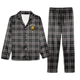 ScotsTee Shop Scottish Thompson Grey Crest Tartan Pajama Satin Velvet Flannel Pajama Set
