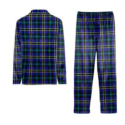 ScotsTee Shop Scottish Weir Modern SC Crest Tartan Pajama Satin Velvet Flannel Pajama Set