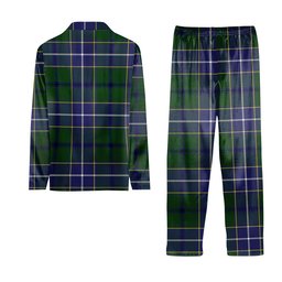 ScotsTee Shop Scottish Wishart Hunting Modern Crest Tartan Pajama Satin Velvet Flannel Pajama Set