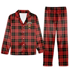 ScotsTee Shop Scottish Wallace Ancient Crest Tartan Pajama Satin Velvet Flannel Pajama Set