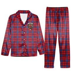 ScotsTee Shop Scottish Wishart Crest Tartan Pajama Satin Velvet Flannel Pajama Set
