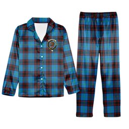 ScotsTee Shop Scottish Wedderburn Ancient Crest Tartan Pajama Satin Velvet Flannel Pajama Set