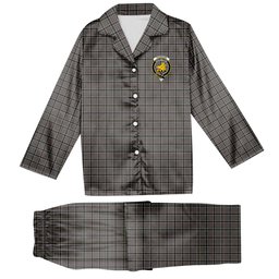 ScotsTee Shop Scottish Thomson Dress Grey Crest Tartan Pajama Satin Velvet Flannel Pajama Set