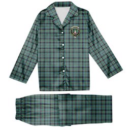 ScotsTee Shop Scottish Stephenson Ancient Crest Tartan Pajama Satin Velvet Flannel Pajama Set