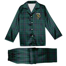ScotsTee Shop Scottish Walker Hunting Modern Crest Tartan Pajama Satin Velvet Flannel Pajama Set