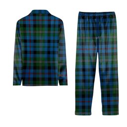 ScotsTee Shop Scottish Stevenson Hunting Red Stripe Crest Tartan Pajama Satin Velvet Flannel Pajama Set