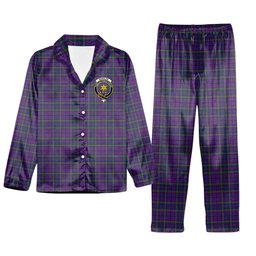ScotsTee Shop Scottish Wardlaw Modern Crest Tartan Pajama Satin Velvet Flannel Pajama Set