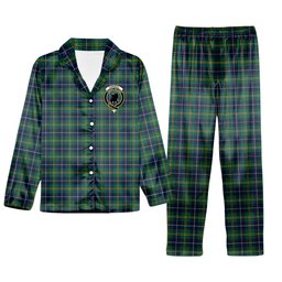 ScotsTee Shop Scottish Turnbull Hunting Modern Clan Crest Tartan Pajama Satin Velvet Flannel Pajama Set