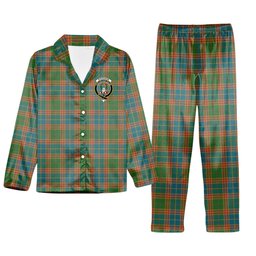 ScotsTee Shop Scottish Stevenson Old Ancient Crest Tartan Pajama Satin Velvet Flannel Pajama Set