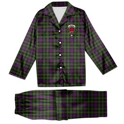 ScotsTee Shop Scottish Wilsons 064 Crest Tartan Pajama Satin Velvet Flannel Pajama Set