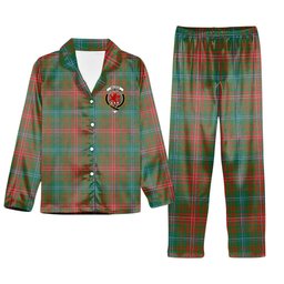 ScotsTee Shop Scottish Wilson Ancient Clan Crest Tartan Pajama Satin Velvet Flannel Pajama Set