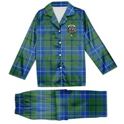 ScotsTee Shop Scottish Wishart Hunting Ancient Clan Crest Tartan Pajama Satin Velvet Flannel Pajama Set