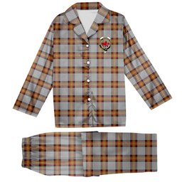 ScotsTee Shop Scottish Young, Christina Crest Tartan Pajama Satin Velvet Flannel Pajama Set