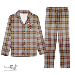 ScotsTee Shop Scottish Young, Christina Crest Tartan Pajama Satin Velvet Flannel Pajama Set