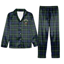 ScotsTee Shop Scottish Stephenson Hunting Crest Tartan Pajama Satin Velvet Flannel Pajama Set