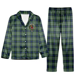 ScotsTee Shop Scottish Spottiswood Crest Tartan Pajama Satin Velvet Flannel Pajama Set