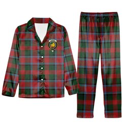 ScotsTee Shop Scottish Thomson Mackinlay Crest Tartan Pajama Satin Velvet Flannel Pajama Set