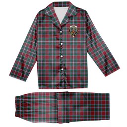 ScotsTee Shop Scottish Spence Modern Clan Crest Tartan Pajama Satin Velvet Flannel Pajama Set